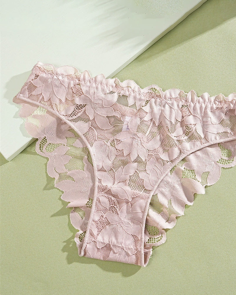 Culotte Femme En Dentelle Semi-Transparente