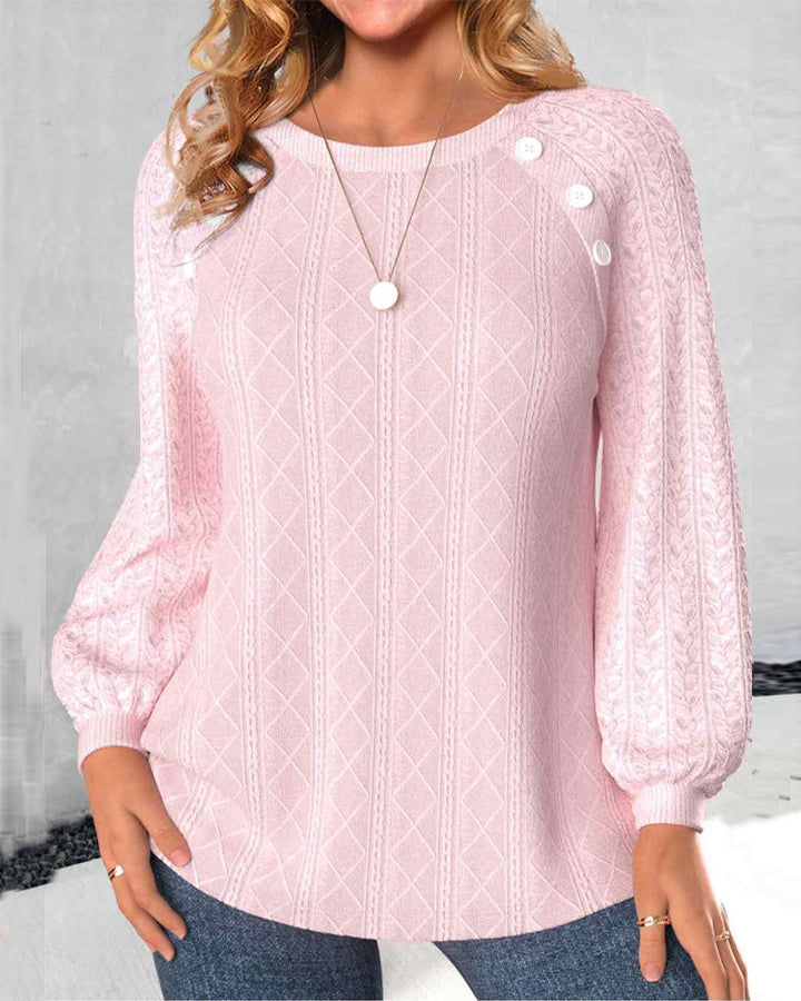 Sweat-shirt simple boutonné de couleur unie