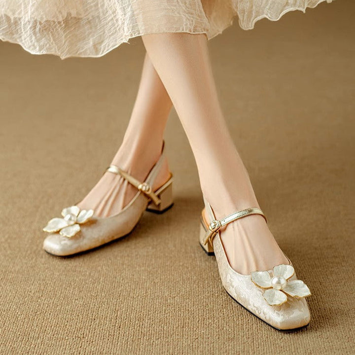 Genine - Escarpins slingback femme à talon bloc 10