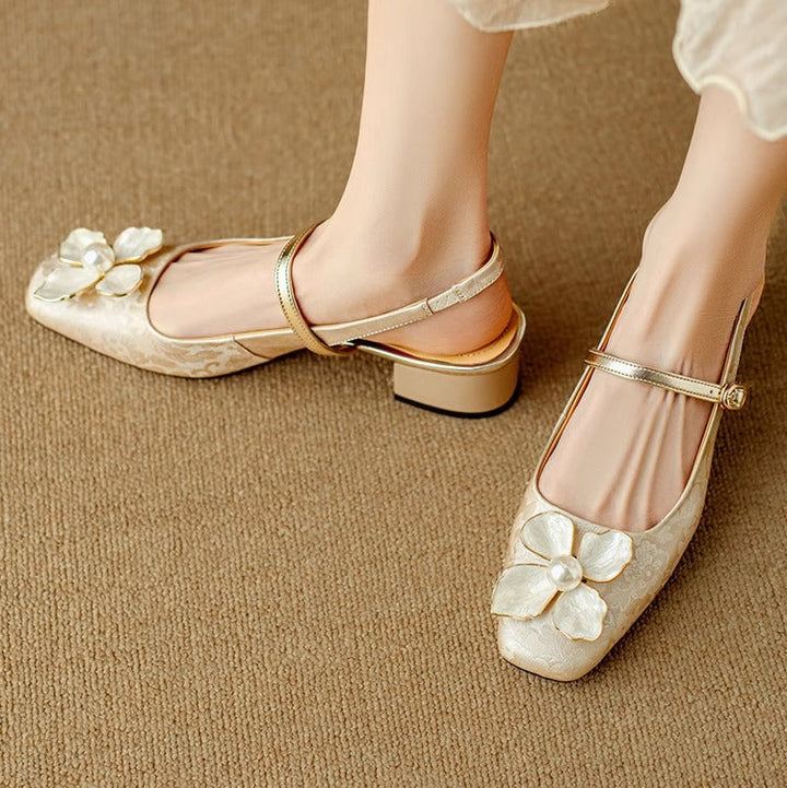 Genine - Escarpins slingback femme à talon bloc 11