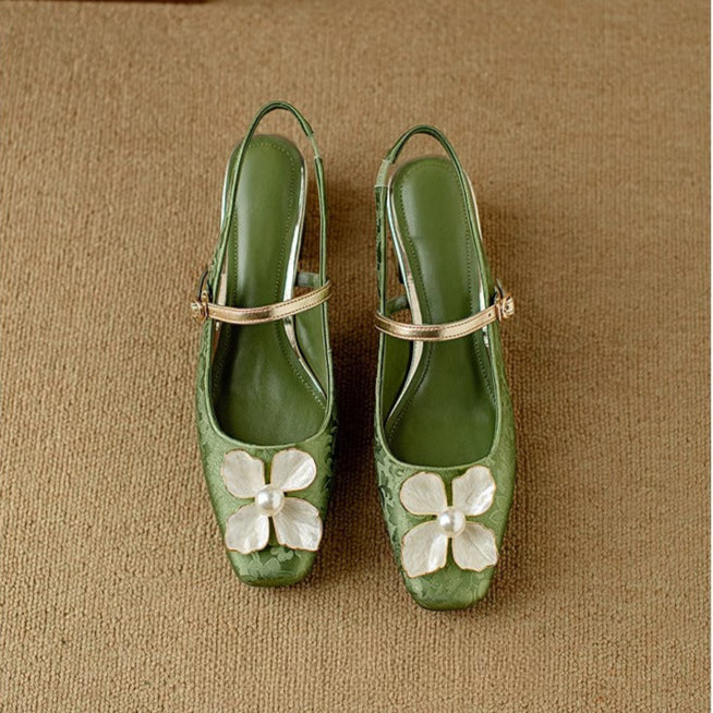 Genine - Escarpins slingback femme à talon bloc 5