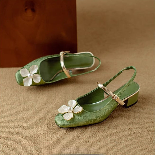 Genine - Escarpins slingback femme à talon bloc 4