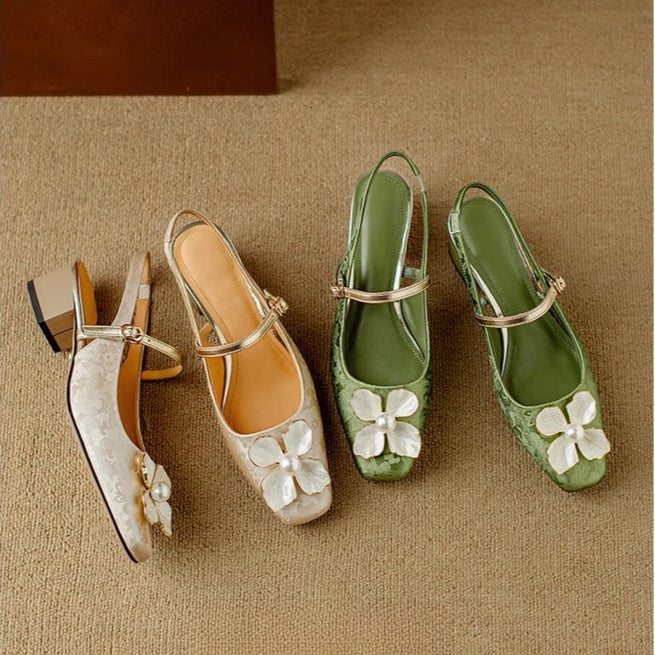 Genine - Escarpins slingback femme à talon bloc 7