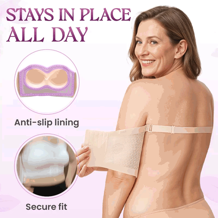 Soutien-Gorge Push-Up Sans Bretelles Confortable Anti-Glissant Avec Boucle Avant