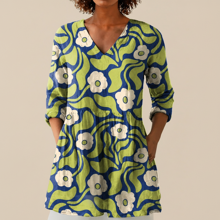 Talia - Blouse longue imprimée