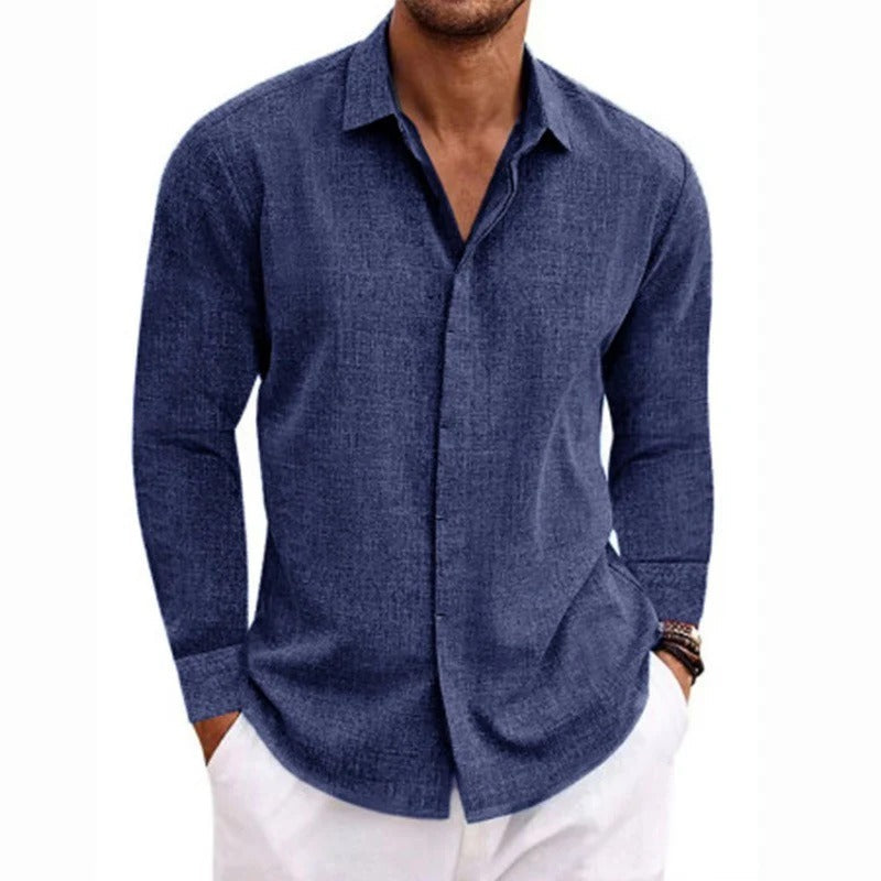Chemise legere longue - Bleu marine