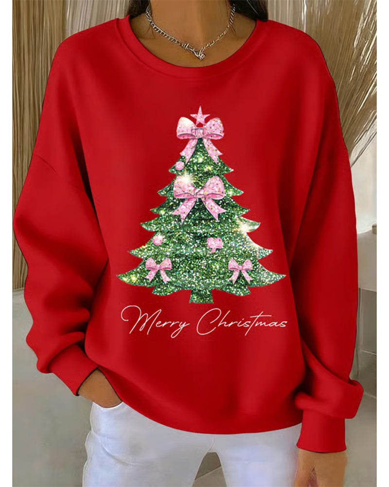 Sweat À Col Rond Manches Longues Imprimé Noël