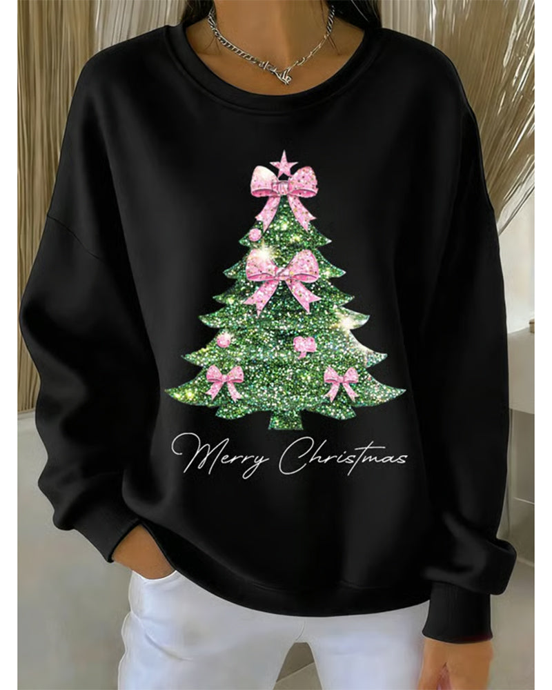 Sweat À Col Rond Manches Longues Imprimé Noël