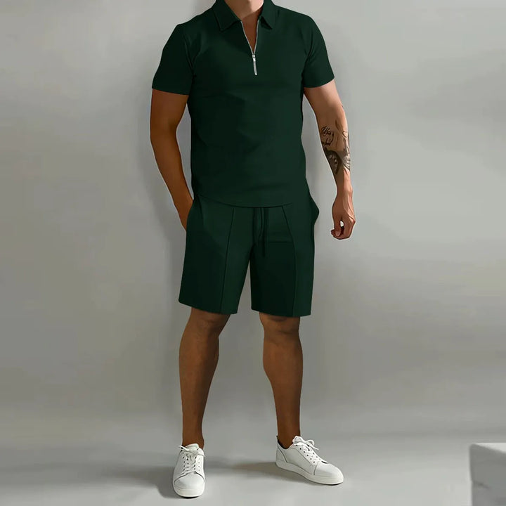Ensemble polo zippe - Vert fonce