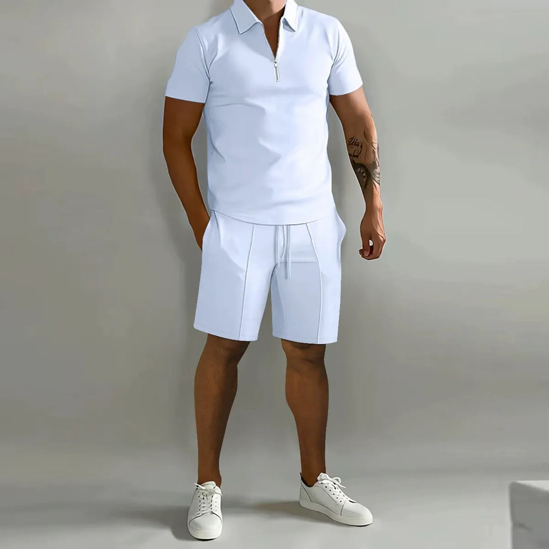 Ensemble polo zippe - Blanc