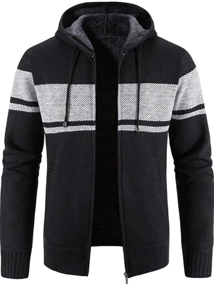 Raiden | Sweat à capuche zippé en tricot couleur Chai pour homme