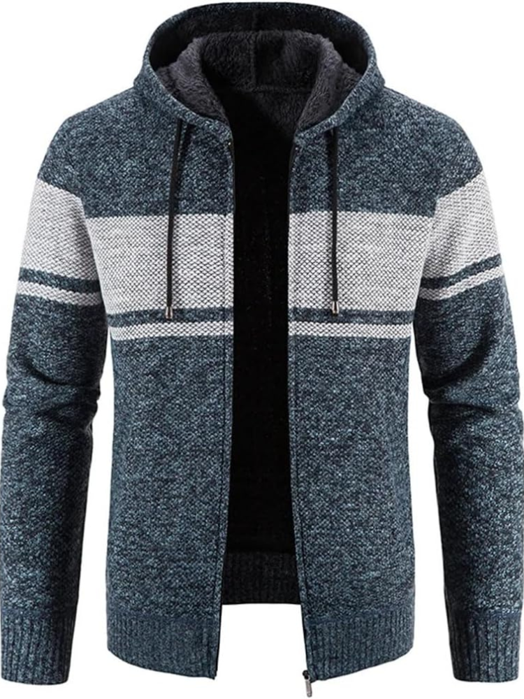 Raiden | Sweat à capuche zippé en tricot couleur Chai pour homme