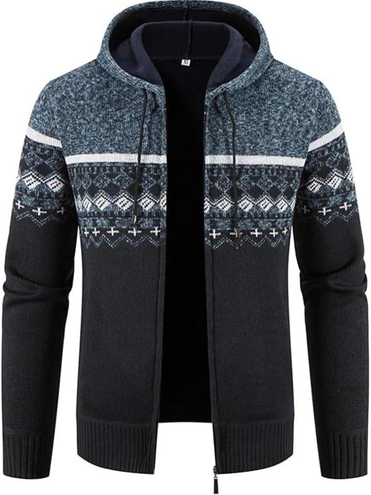 Raiden | Sweat à capuche zippé en tricot couleur Chai pour homme