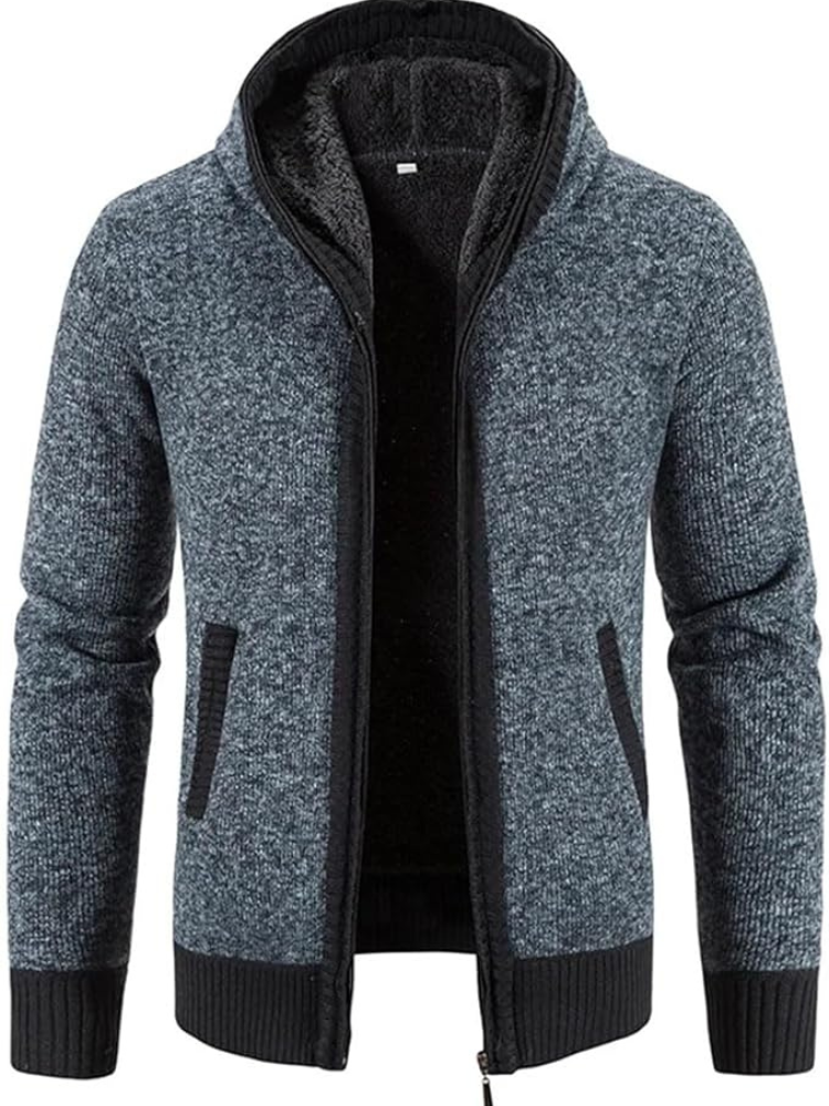 Raiden | Sweat à capuche zippé en tricot couleur Chai pour homme