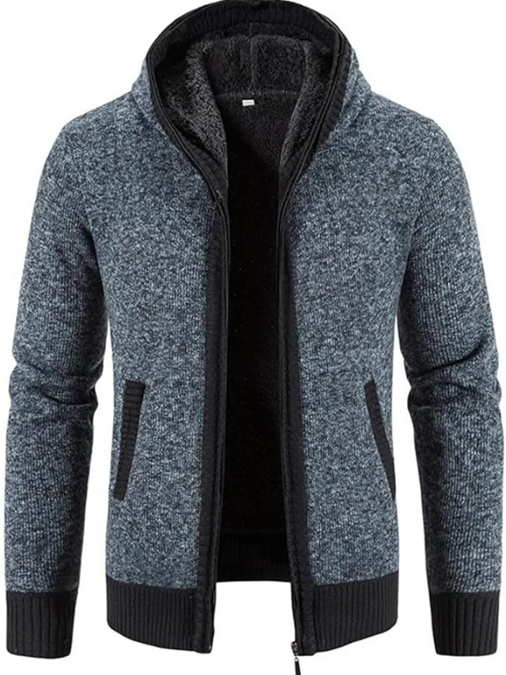 Raiden | Sweat à capuche zippé en tricot couleur Chai pour homme