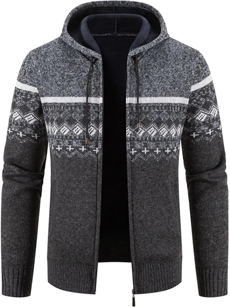 Raiden | Sweat à capuche zippé en tricot couleur Chai pour homme