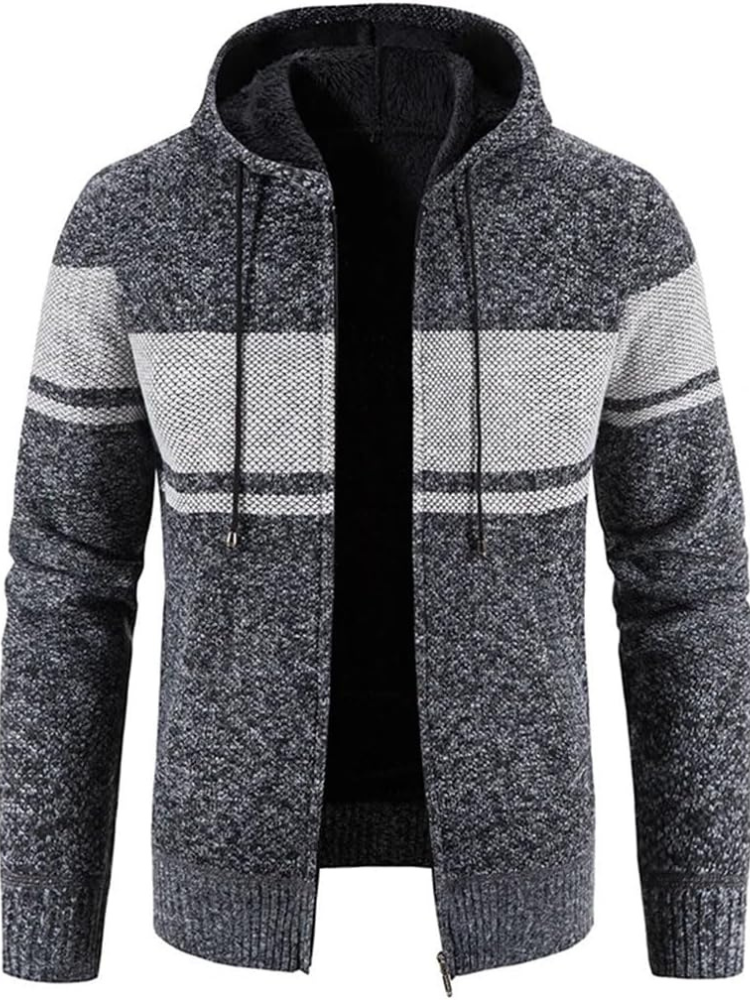 Raiden | Sweat à capuche zippé en tricot couleur Chai pour homme