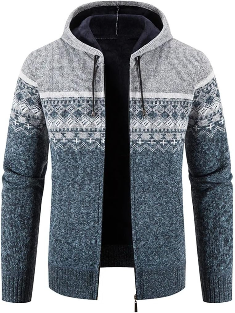 Raiden | Sweat à capuche zippé en tricot couleur Chai pour homme